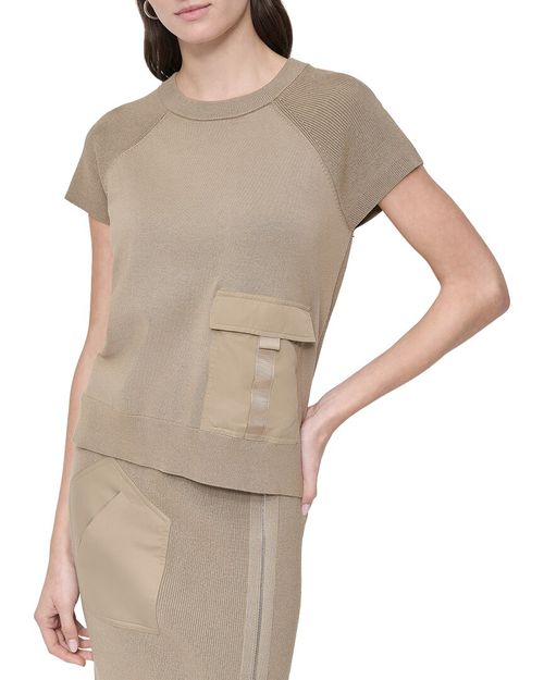 Crew Neck Pocket Top
