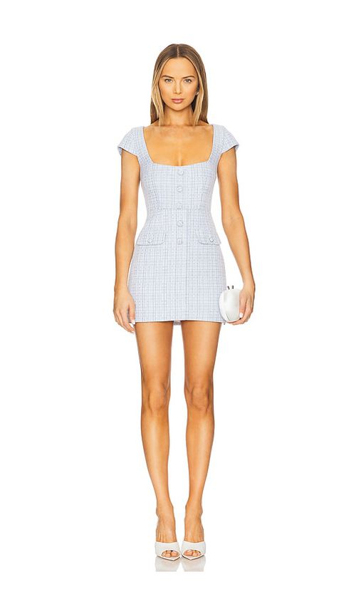 MAJORELLE Gael Mini Dress in Baby Blue.  XXS. Also in