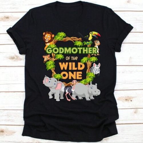 Godmother Of The Wild One Shirt, Gift For God Mother, Godmother Shirt, Baptismal Sponsors, Infant Baptism, Godparents Graphic, Wild Anima