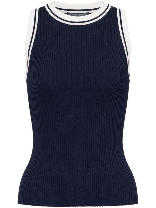 Ribbed-knit top - Blue
