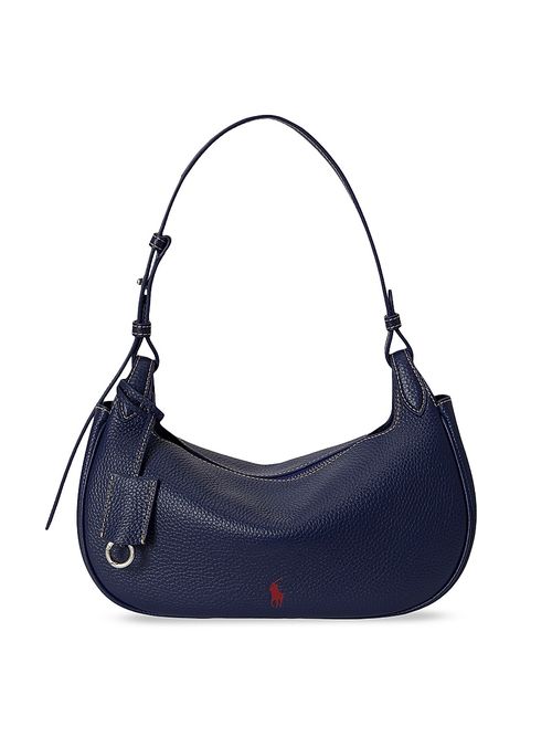 Women's Shiny Drum Leather Shoulder Bag - Ink