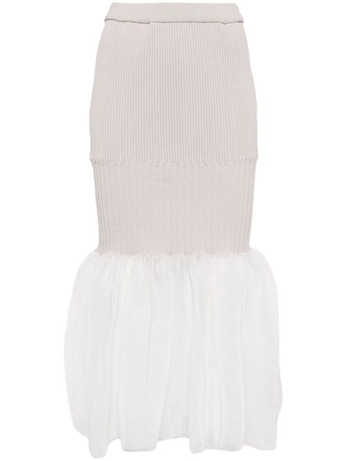 Flared-hem midi skirt - Neutrals