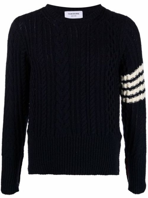 4-Bar cable-knit jumper