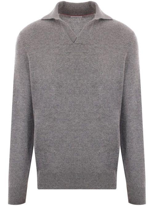 Cashmere polo jumper - Grey