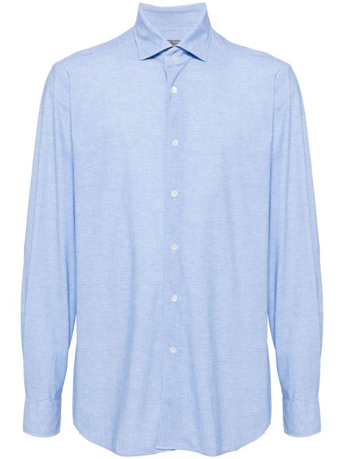 Long-sleeve chambray shirt - Blue
