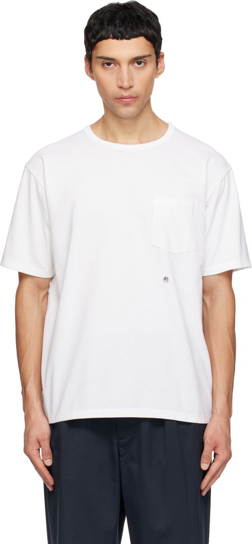White COOLMAX Jersey Pocket T-shirt