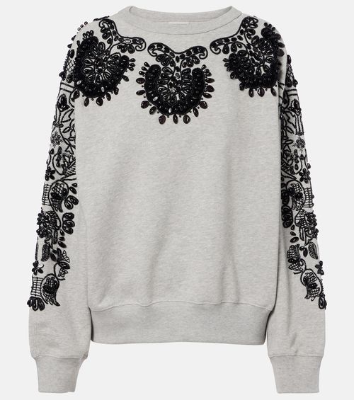 Embellished cotton jersey sweatshirt