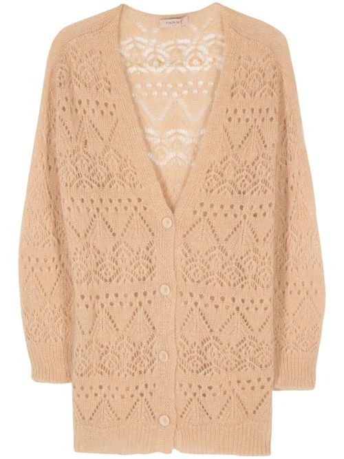 Open-knit cardigan - Neutrals