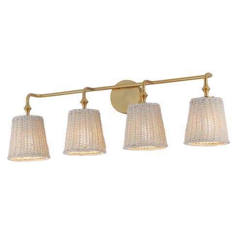 Natural Aged Brass Bathroom Vanity Light from the Baja Collection