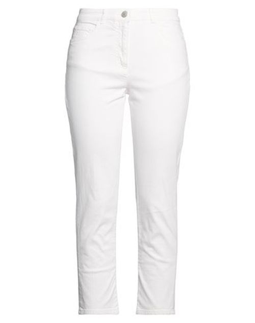 Woman Jeans White Size 8 Cotton, Elastane