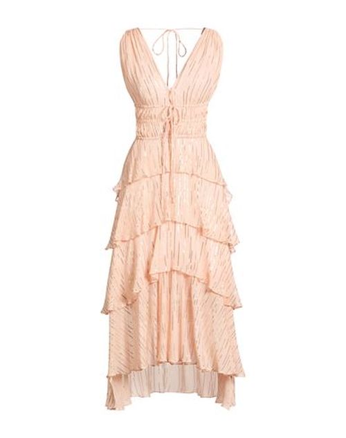 Woman Midi dress Light pink Size 6 Silk, Metallic fiber