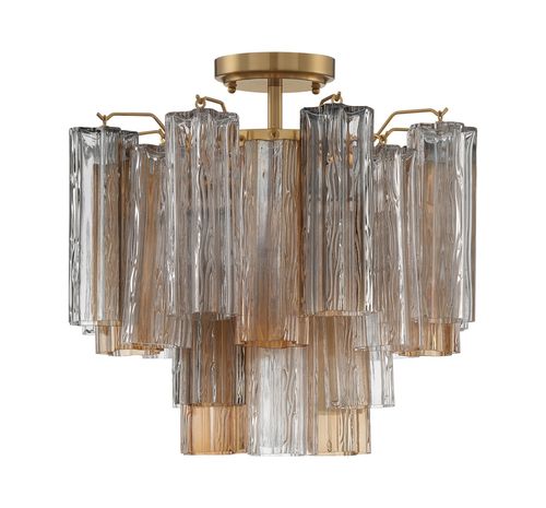 Addis 4-Light Semi-Flush Mount in Aged Bra