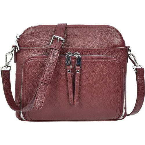Womens Real Leather Cross Body Bag Classic Sling Style Skye Navy