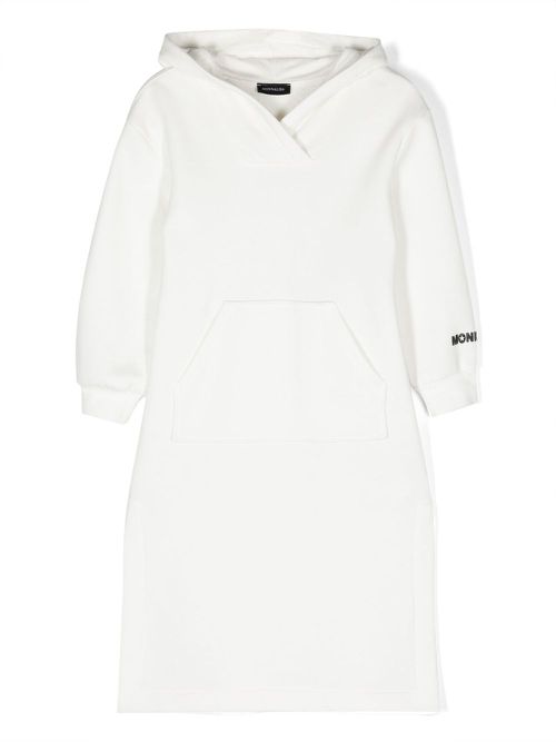 Logo-print hoodie dress - White