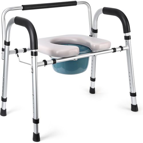 Garvee Raised Toilet Seat for seniors/disabled up to 500 lbs, adjustable frame, handles, and back for Elderly Safety with The Toilet Seat Back