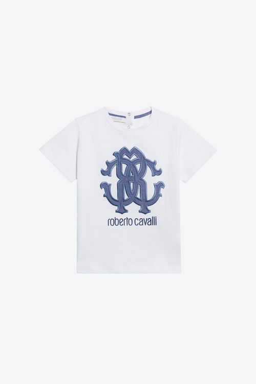 White T-shirt With Rc Logo