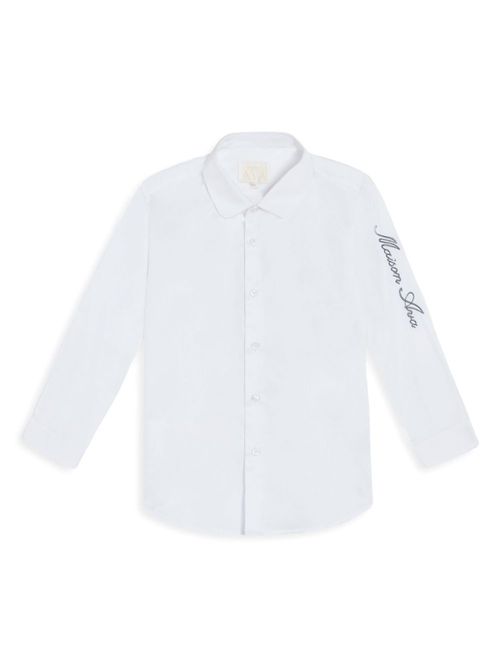 Logo-embroidered shirt - White