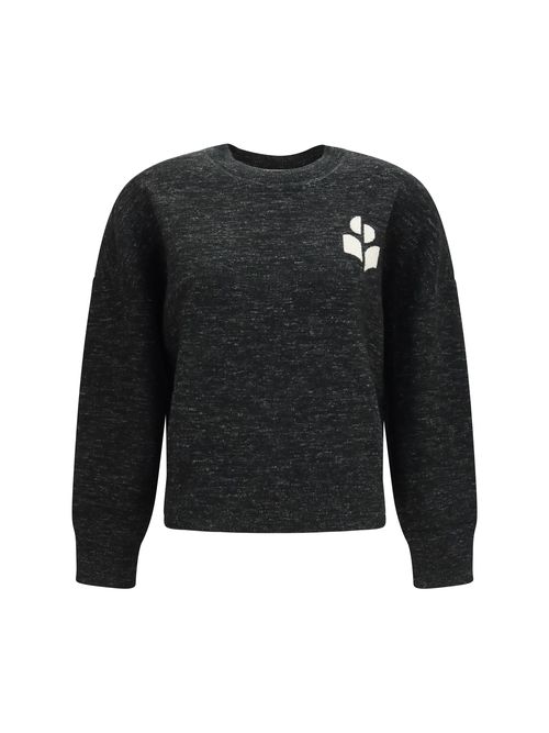 Cotton-Blend Chunky Knit Sweater — Black
