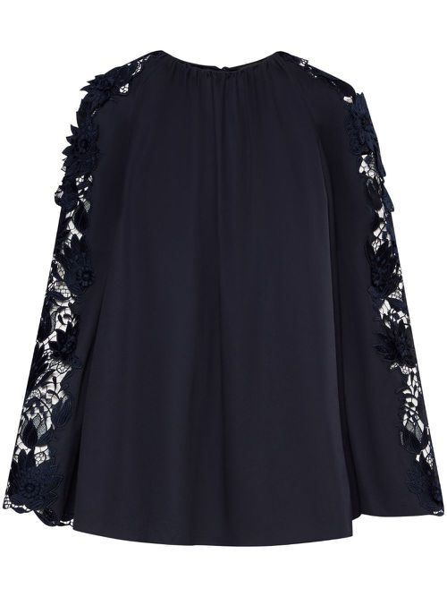 Water Lily guipure trapeze blouse - Blue