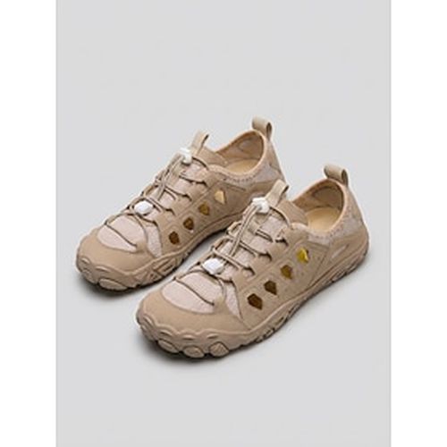 Lightinthebox Women's Khaki Breathable Mesh Hiking Shoes - Lightweight Outdoor Shoes, Non-Slip Quick Lace Up Trail Sneakers for Walking, Hiking, Beach Trekking