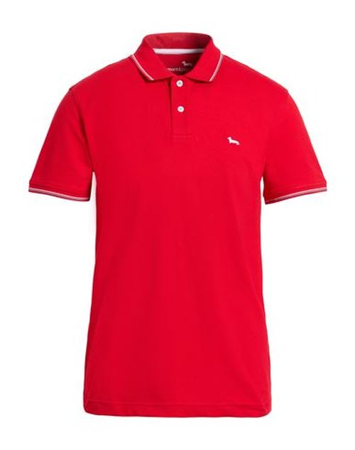 Man Polo shirt Red Size L Cotton, Elastane
