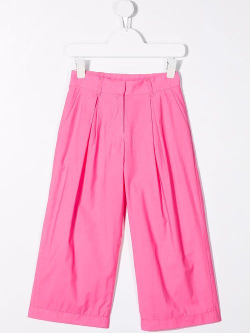 Straight-leg box-pleat trousers - Pink