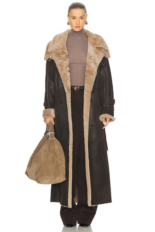 Karen Arcanjo Tyben Coat in Brown - Brown. 34/36 also in