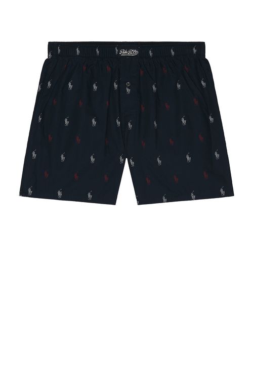 Polo Ralph Lauren All Over Print Woven Boxer in Cruise Navy & RL2000 Red - Navy. L also in S, M, XL/1X
