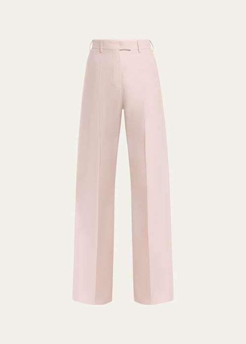 Wide-Leg Trousers with Pleated Front