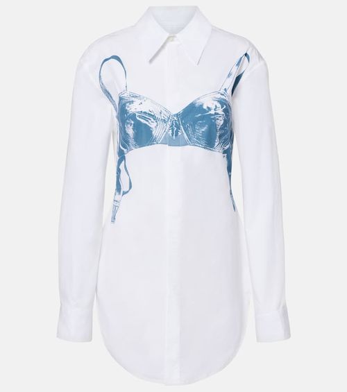 Printed cotton-blend shirt