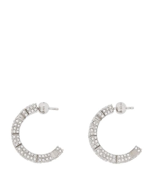Crystal Logo Hoop Earrings