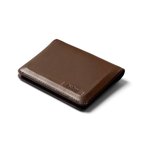 Slim Sleeve - Premium Edition Slim Leather Billfold Wallet, RFID Protected Darkwood