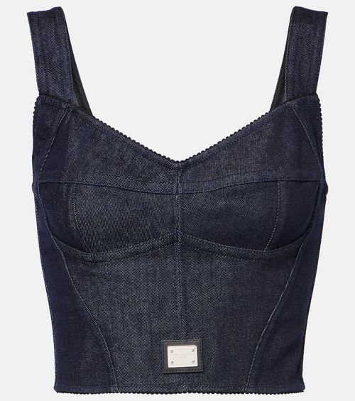 Denim bustier top