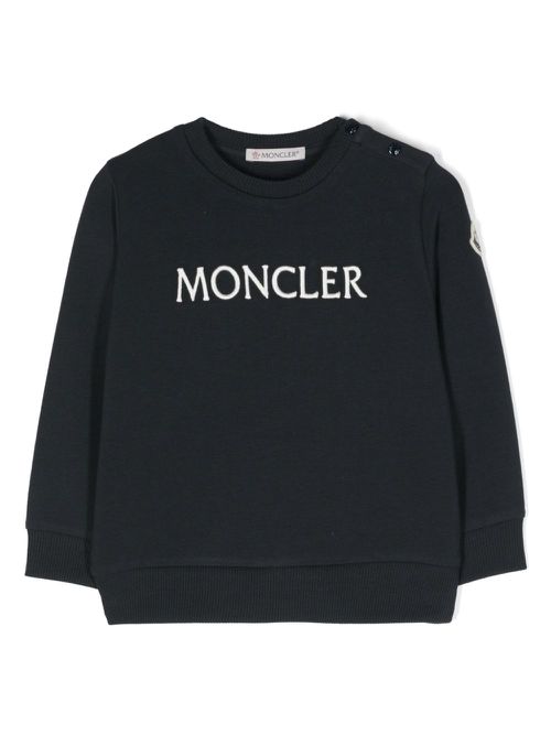 Logo-embroidered cotton-blend sweatshirt - Blue