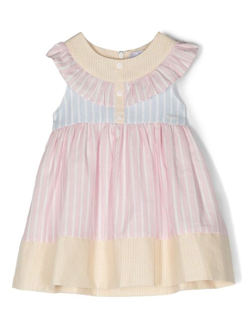 Stripe-print sleeveless dress - Pink