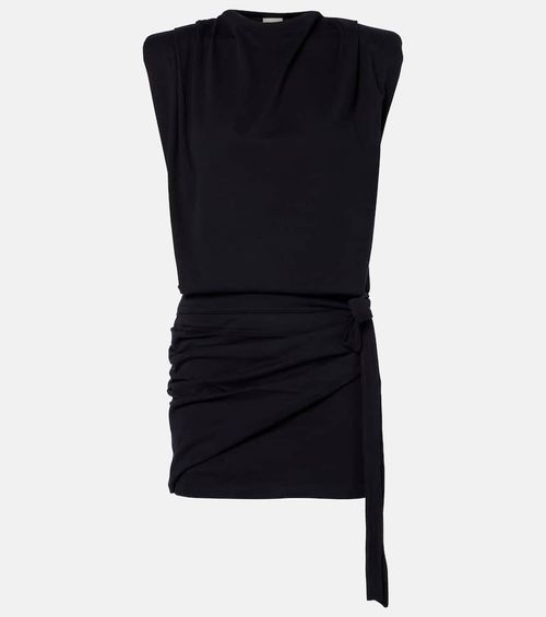 Marielle draped cotton minidress