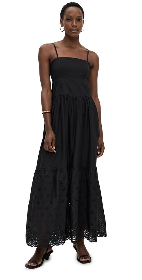 Square Neck Maxi Dress Black