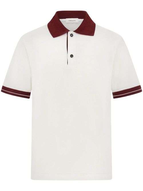 Logo-embroidered polo shirt - White