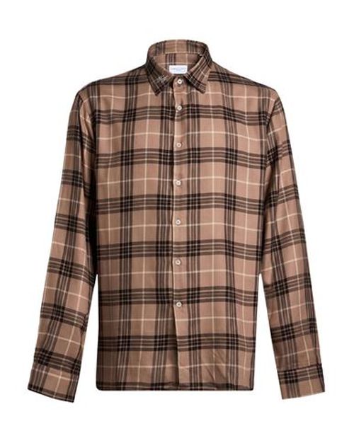 Family First Milano Man Shirt Light brown Size S Polyester, Viscose, Elastane