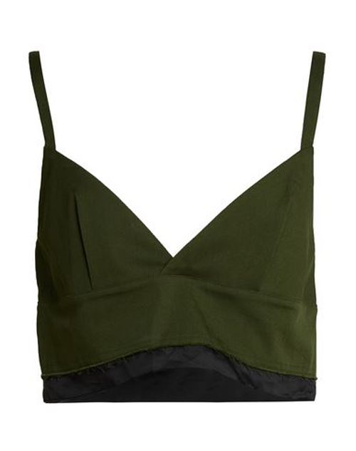 Woman Top Military green Size S Cotton, Elastane