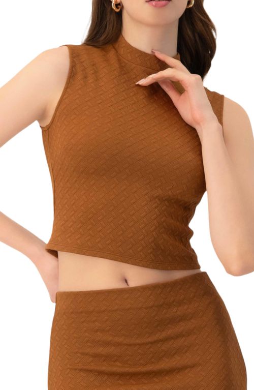 Women's Knit Sleeveless Crop Top - Brown