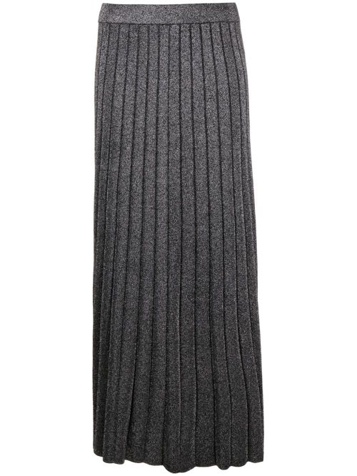 Metallic knit A-line skirt - Black
