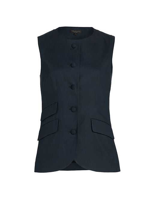 Women's Slade Linen-Blend Vest - Salute