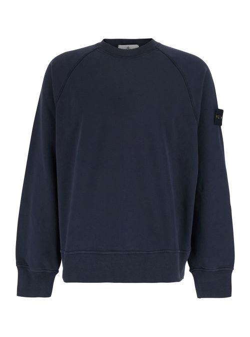 Logo Patch Crewneck Sweatshirt — Navy