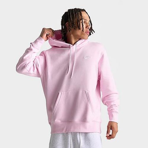 Men's Club Fleece Premium Embroidered Pullover Hoodie in Pink Foam/Pink Foam