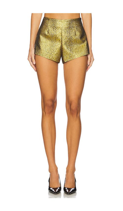 SIMONMILLER Fleur Metalllic Shorts in Metallic Gold. -  2 also in