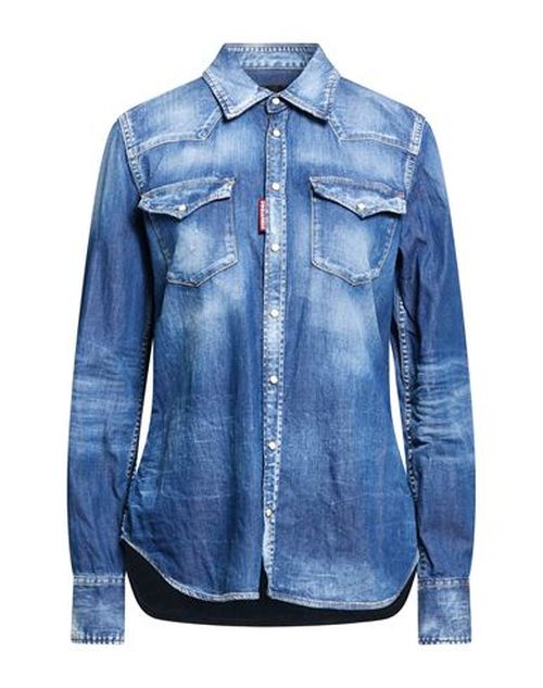 Woman Denim shirt Blue Size 2 Cotton, Elastane