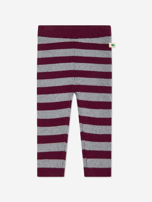 Girls Perry Ribbed Knit Leggings in Grey