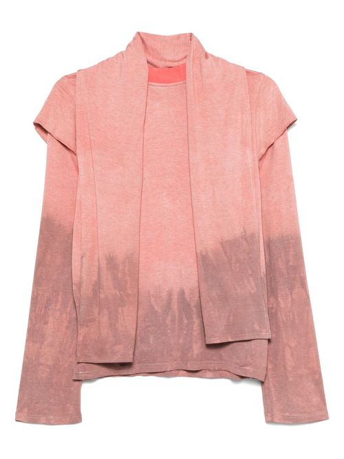 Charlie Constantinou built-in-scarf long-sleeve T-shirt - Red