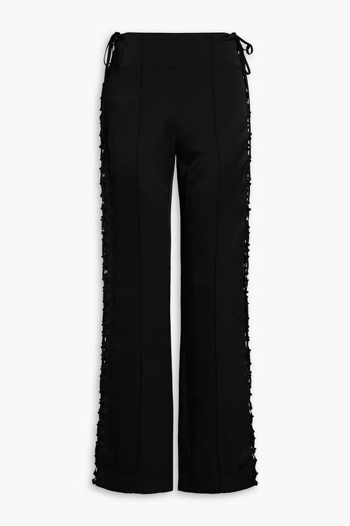 Satin-crepe straight-leg pants